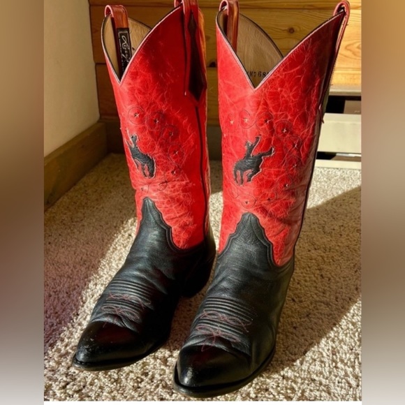 Larry Mahan Other - RARE Vintage Larry Mahan Western Cowboy Boots Bucking Bronco Mens